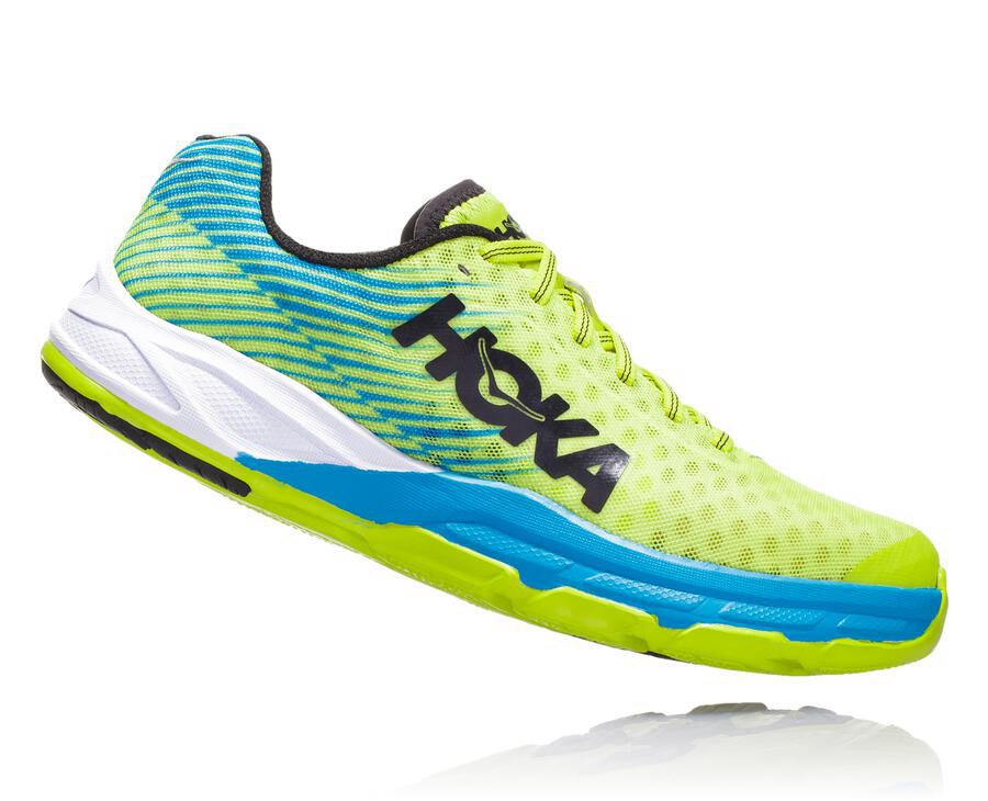 Hoka Australia One One EVO Carbon Rocket - Womens Running Shoes Green/Blue - HVJKN-1987